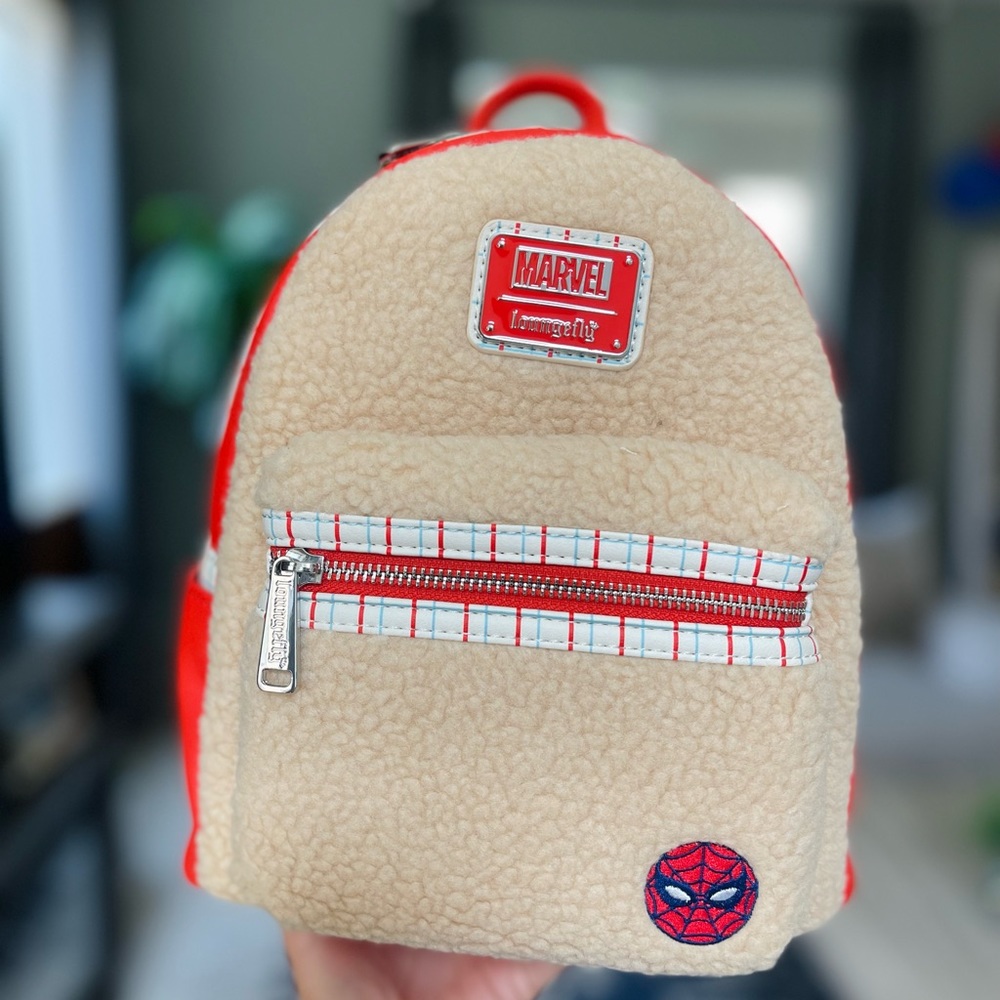 Disney Spider-Man Faux Fur Loungefly Mini Backpack